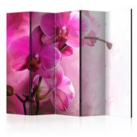 Paravent Pink Orchid II Pink - Pink, Basics, Holz/Textil (225/172/3cm) - artgeist