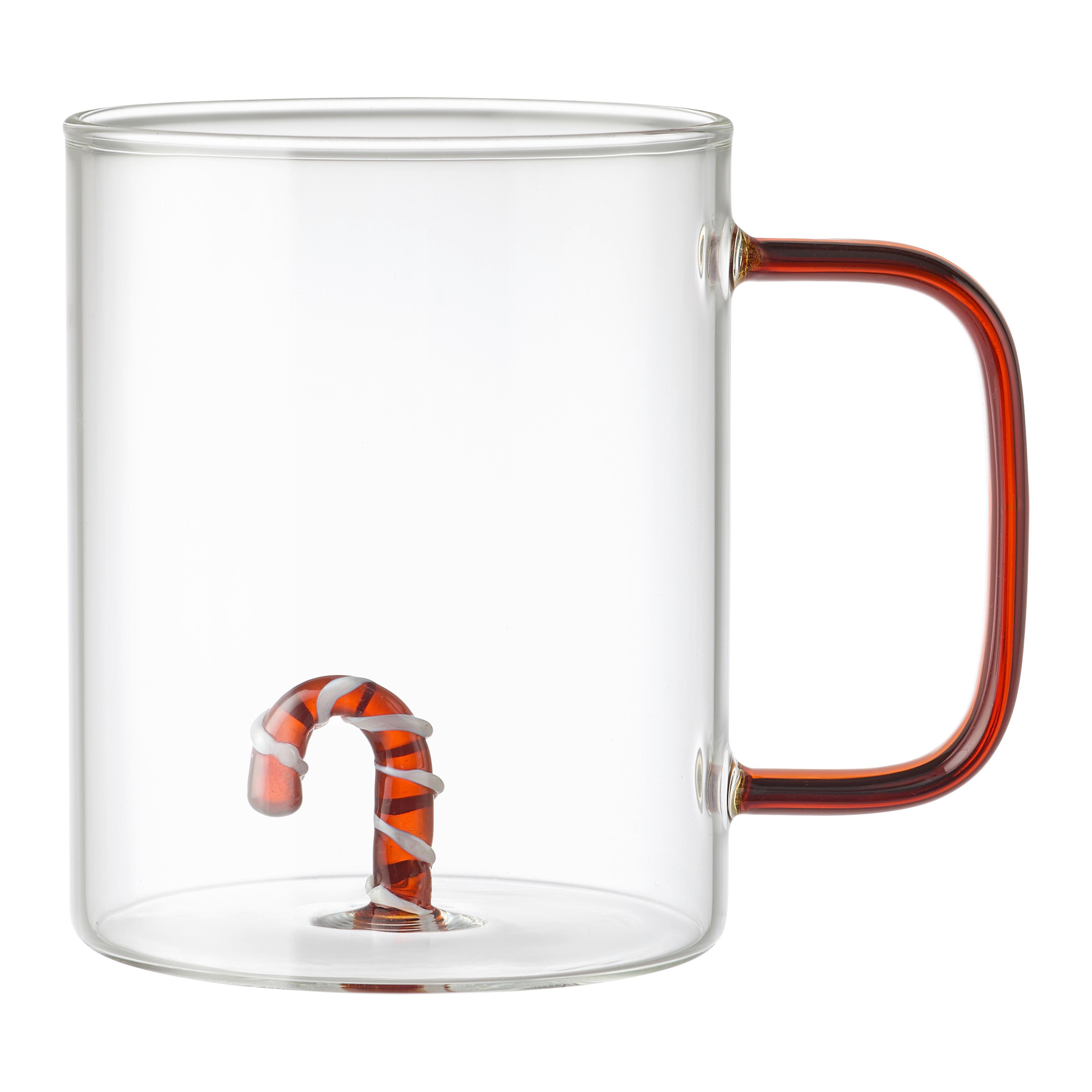 Tasse Christmas Rot/Weiß ca. 360ml - Transparent/Rot, Glas (8cm) - Mömax