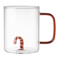 Tasse Christmas Rot/Weiß ca. 360ml - Transparent/Rot, Glas (8cm) - Mömax