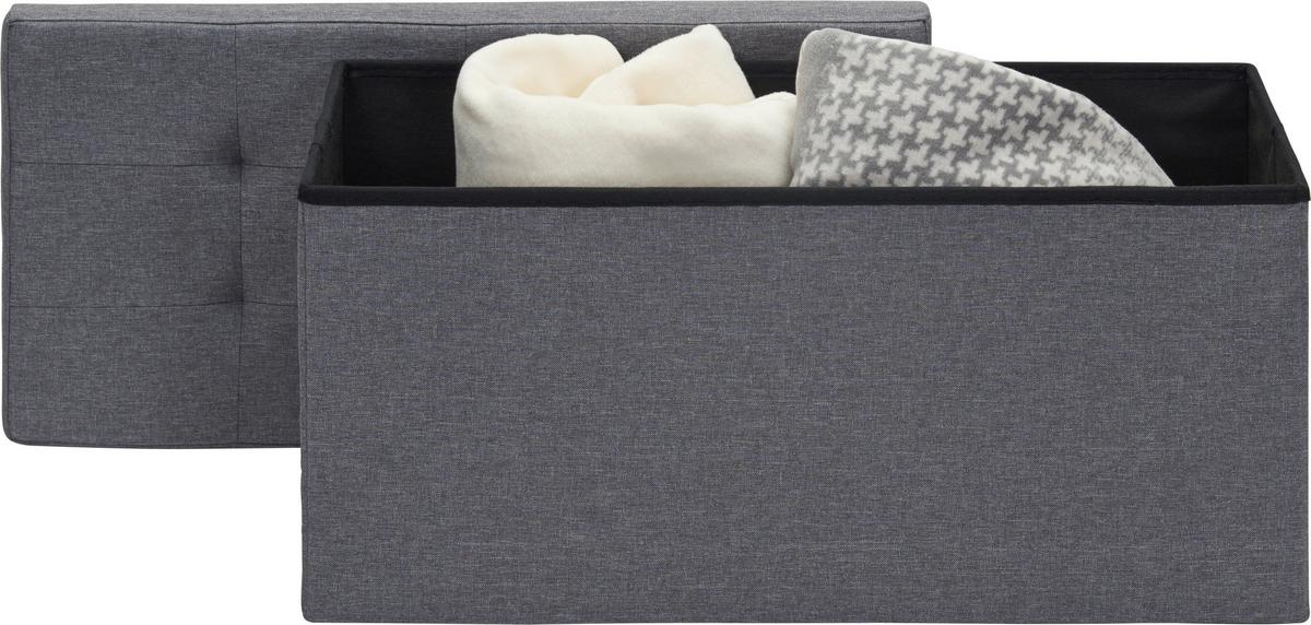 PUF Z FUNKCJĄ SCHOWKA LUPO - antracytowy, Design, materiał drewnopochodny/tkanina (76/38/38cm) - Carryhome