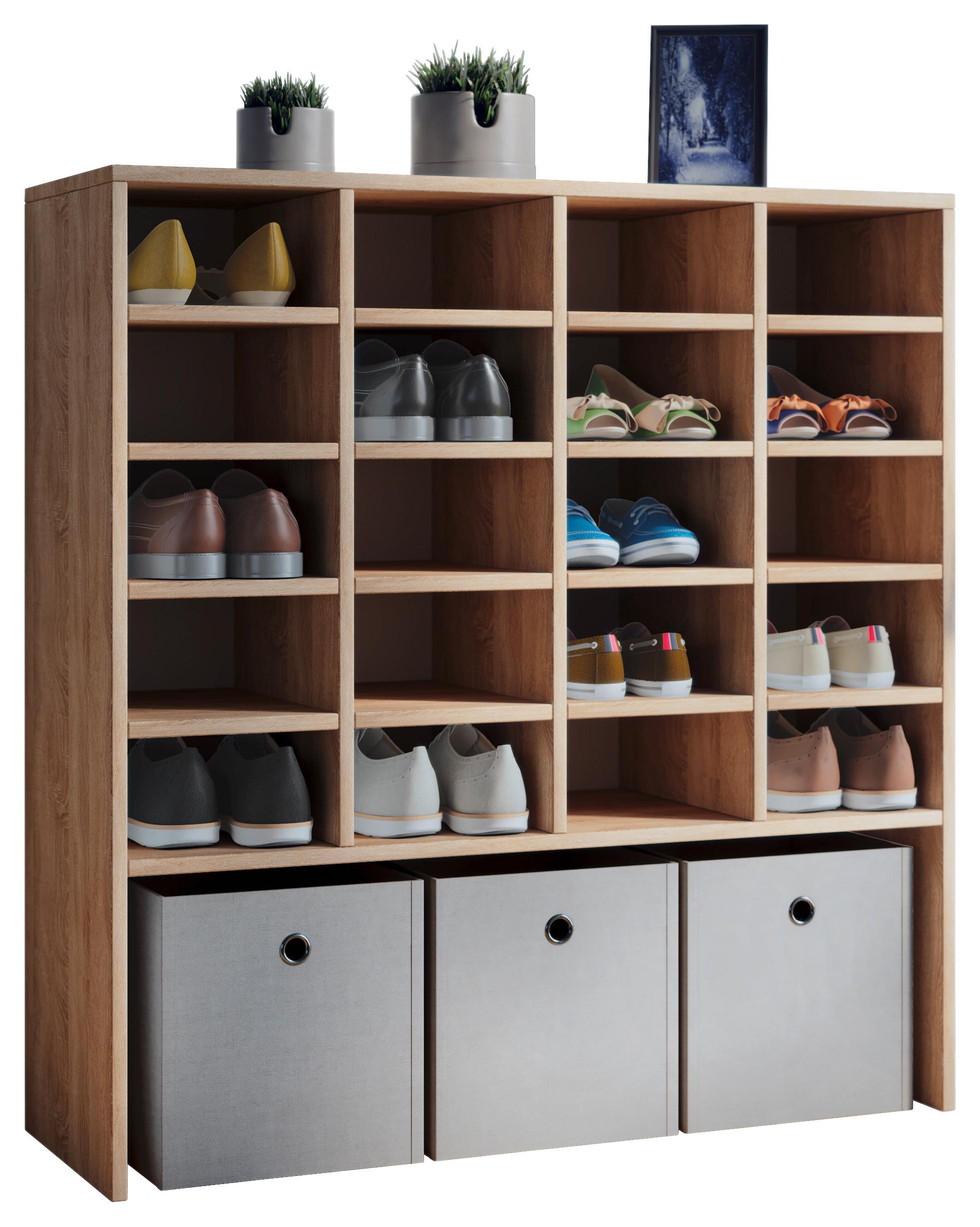 Schuhschrank Hinsol XL Eichefarben ca. 92x99x33 cm - Eichefarben, KONVENTIONELL, Holzwerkstoff (92/99/33cm) - MID.YOU