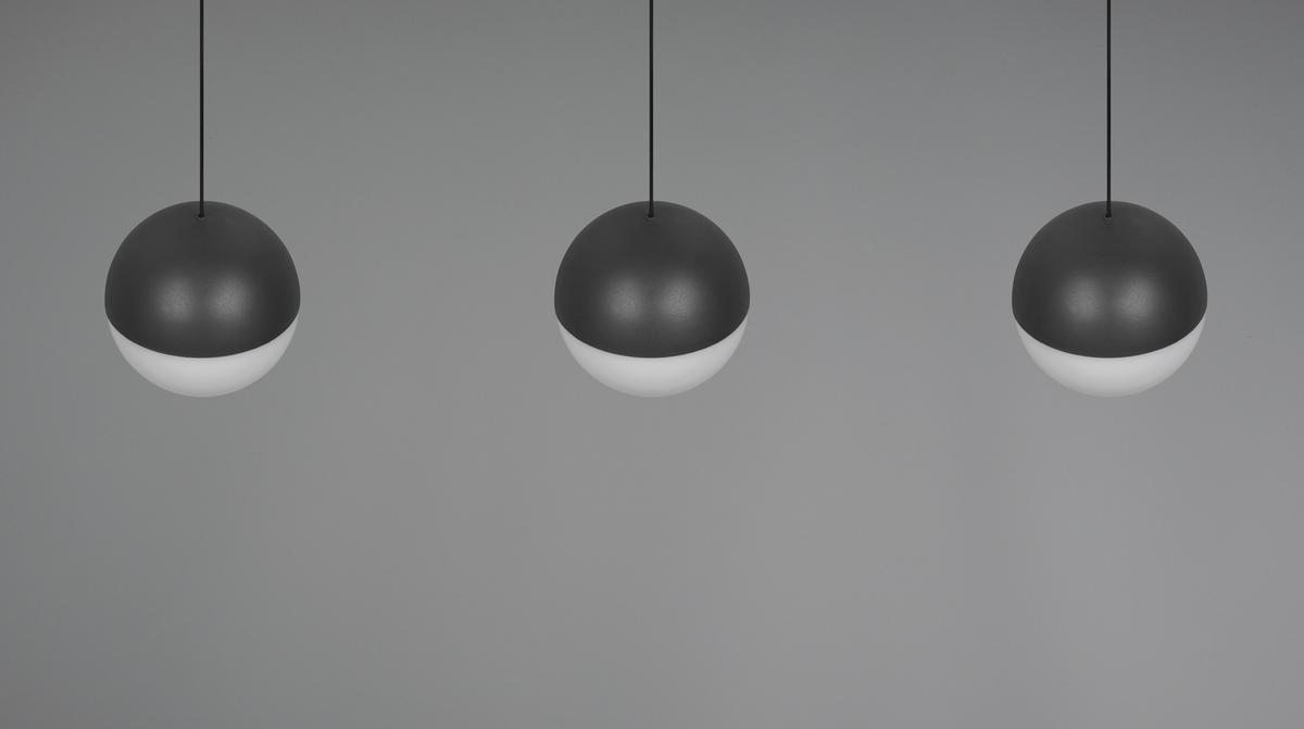 Led Függőlámpa Sestine 3 Égős - fekete, Modern, műanyag/fém (60/9/150cm) - Mömax