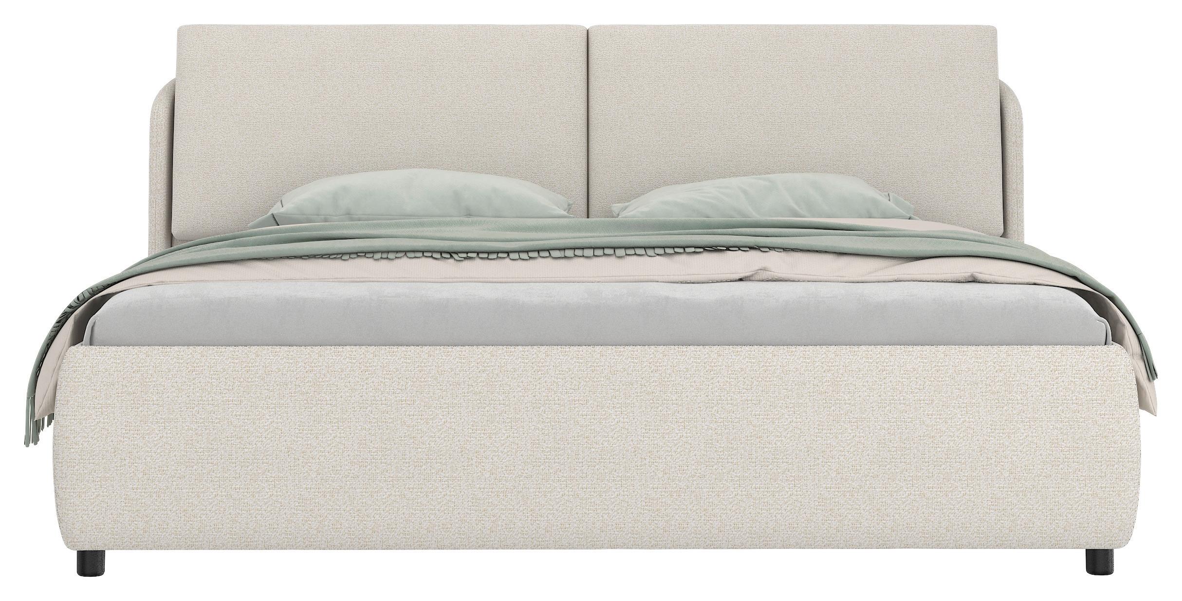 Polsterbett Livorno Creme ca. 180x200cm - Creme/Schwarz, KONVENTIONELL, Textil/Metall (180/200cm) - Mömax