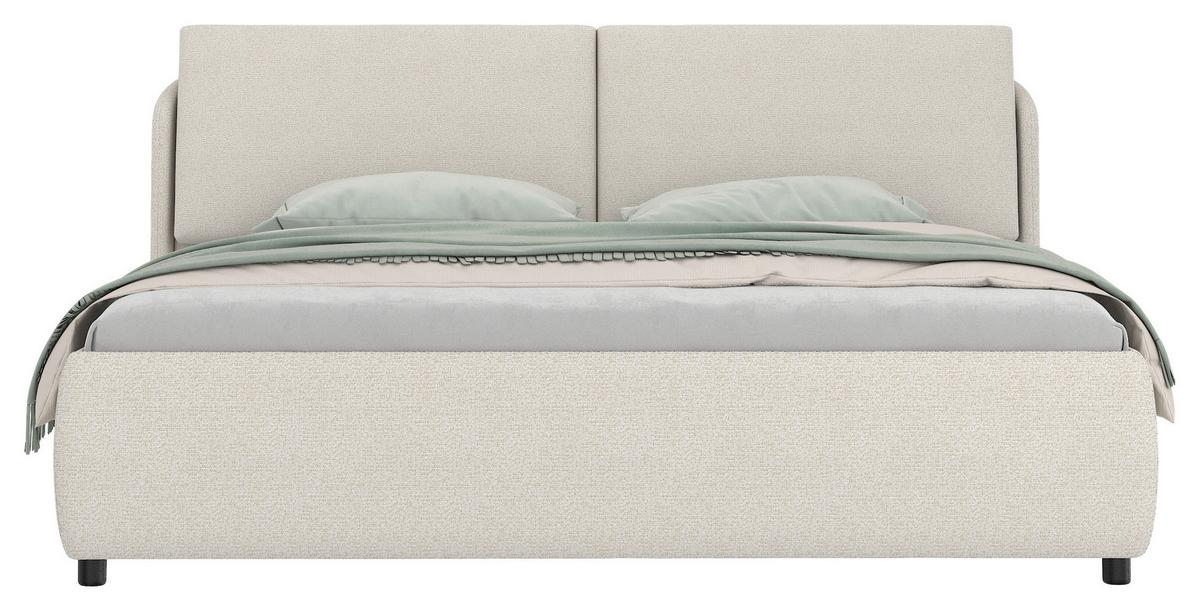 Polsterbett Livorno Creme ca. 160x200cm - Creme/Schwarz, KONVENTIONELL, Textil/Metall (160/200cm) - Mömax