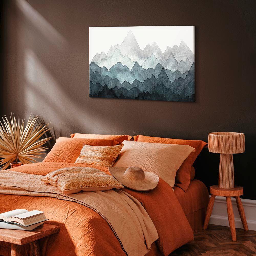 Slika Na Platnu Dignified Rhythm Of Nature - bela/temno modra, Basics, tekstil/les (120/80/1,2cm) - artgeist