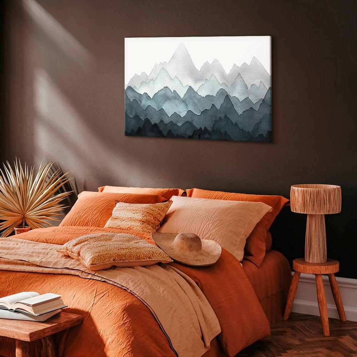 Slika Na Platnu Dignified Rhythm Of Nature - bela/temno modra, Basics, tekstil/les (120/80/1,2cm) - artgeist