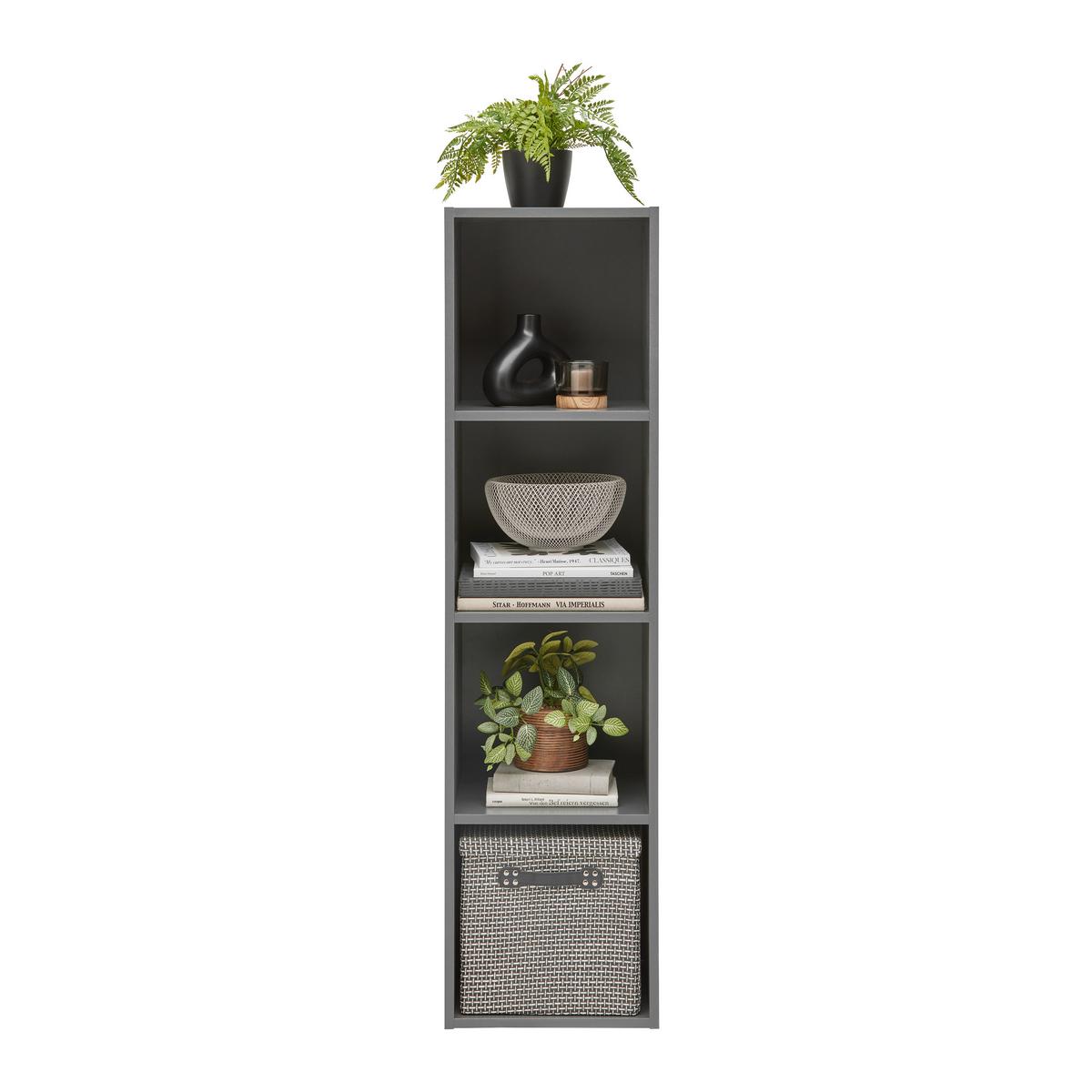 Falipolc-tv Elem Lugo - antracit, Modern, faalapú anyag (135/43,2/34,4cm) - Mömax