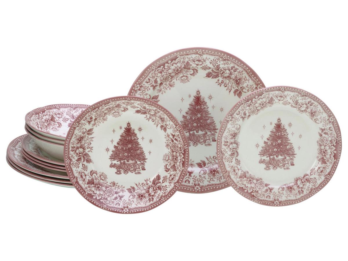 Jedilni Servis Christmas Tree, 12-Delni - rdeča, Basics, keramika - Creatable