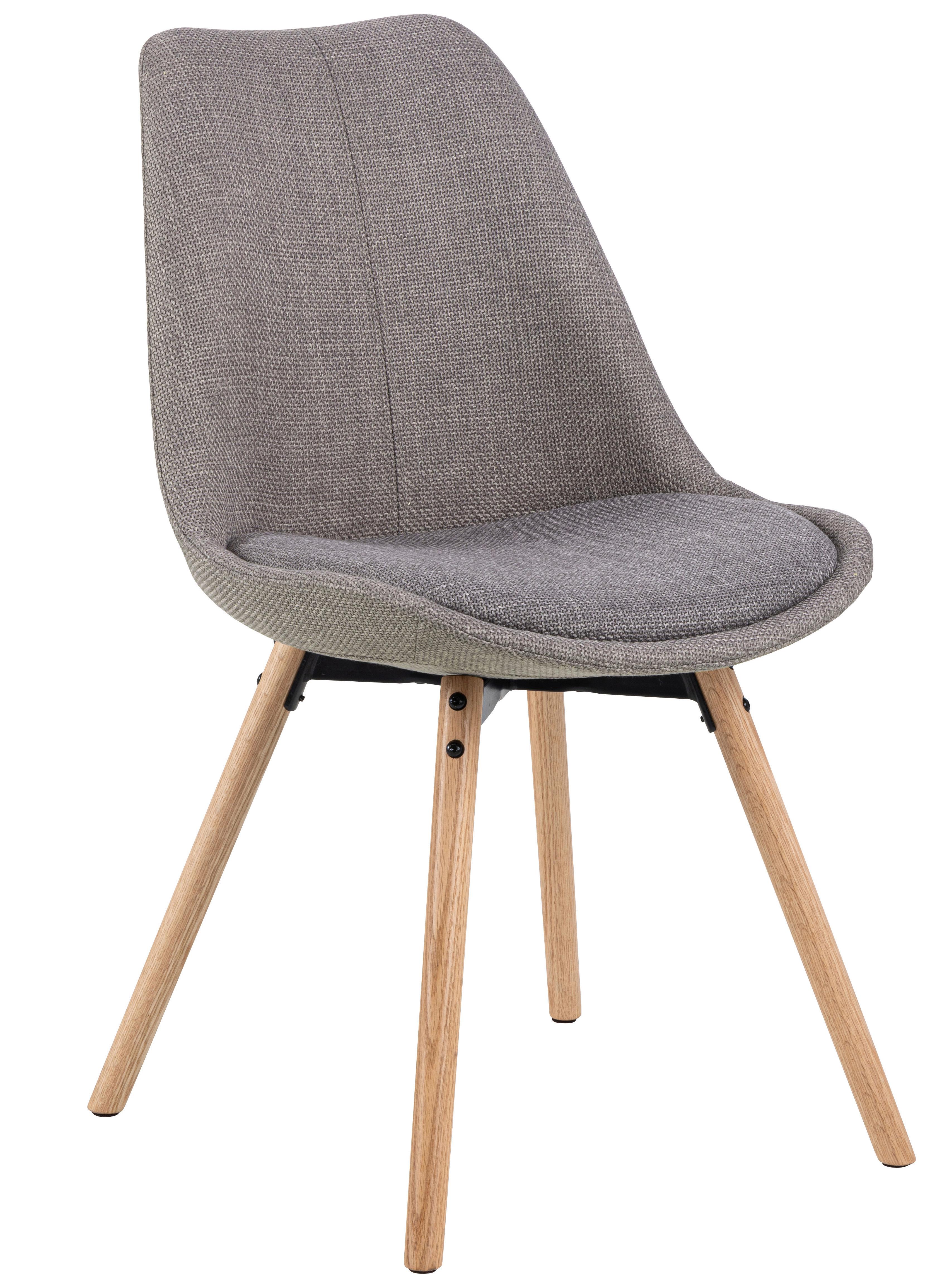 KRZESŁO ERICA - kolor dębowy/brązowy, Konventionell, tkanina/drewno (49/84/55cm) - MID.YOU