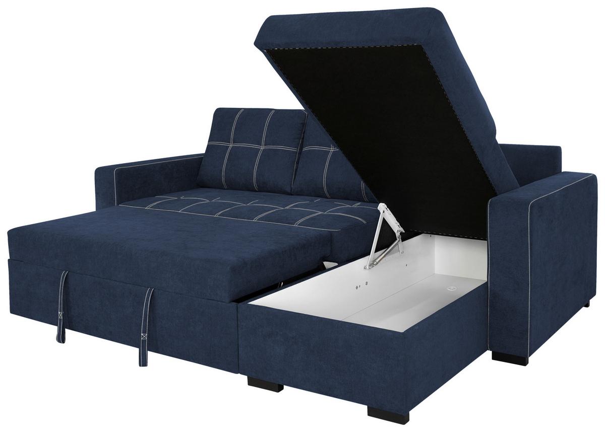 Canapea modulară TURIN - albastru închis, Design, plastic/lemn (239/87/160cm) - Modern Living