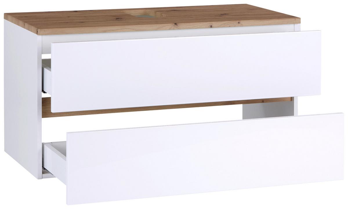 Bază cu lavoar Marbella - alb, Modern, ceramică/material pe bază de lemn (100/64,5/47cm)