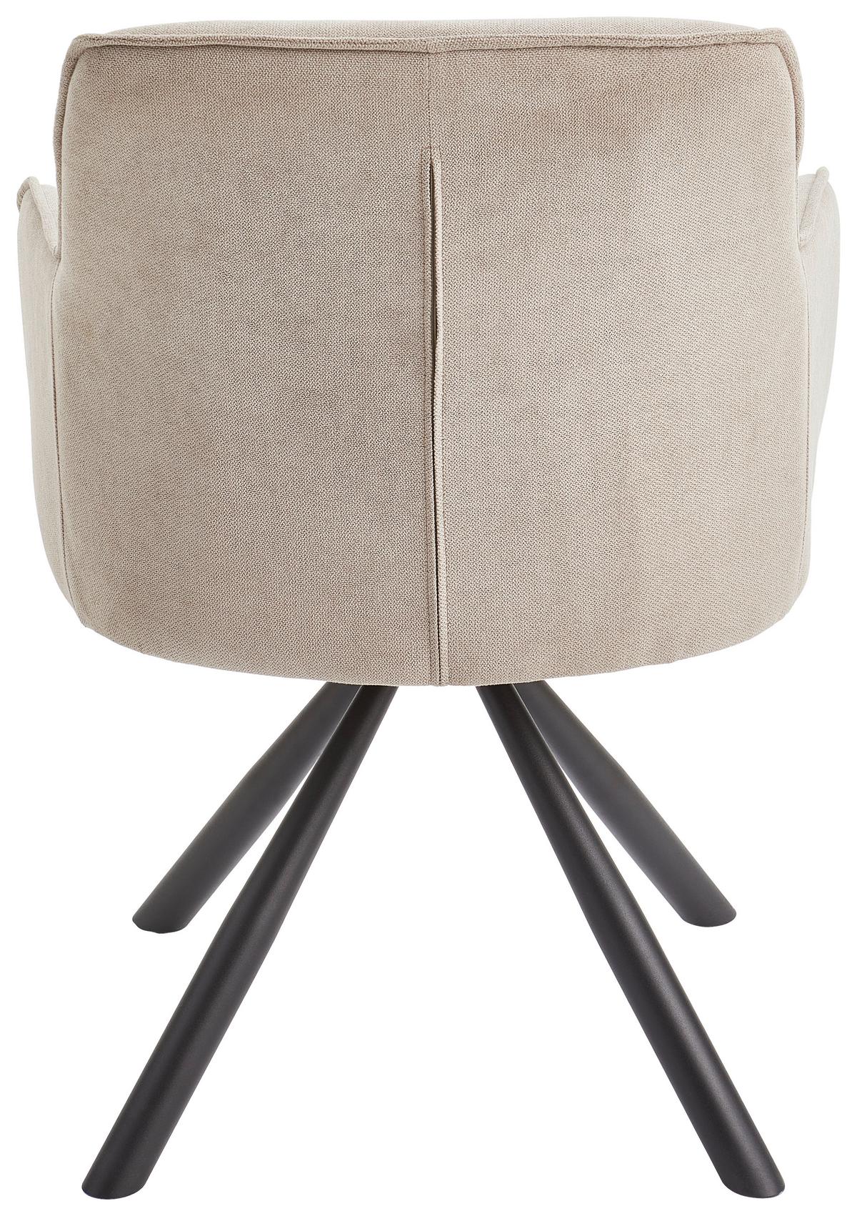 KRZESŁO Z PODŁOKIETNIKAMI ANNA - czarny/taupe, Modern, metal/tkanina (61/86/62cm) - Livetastic