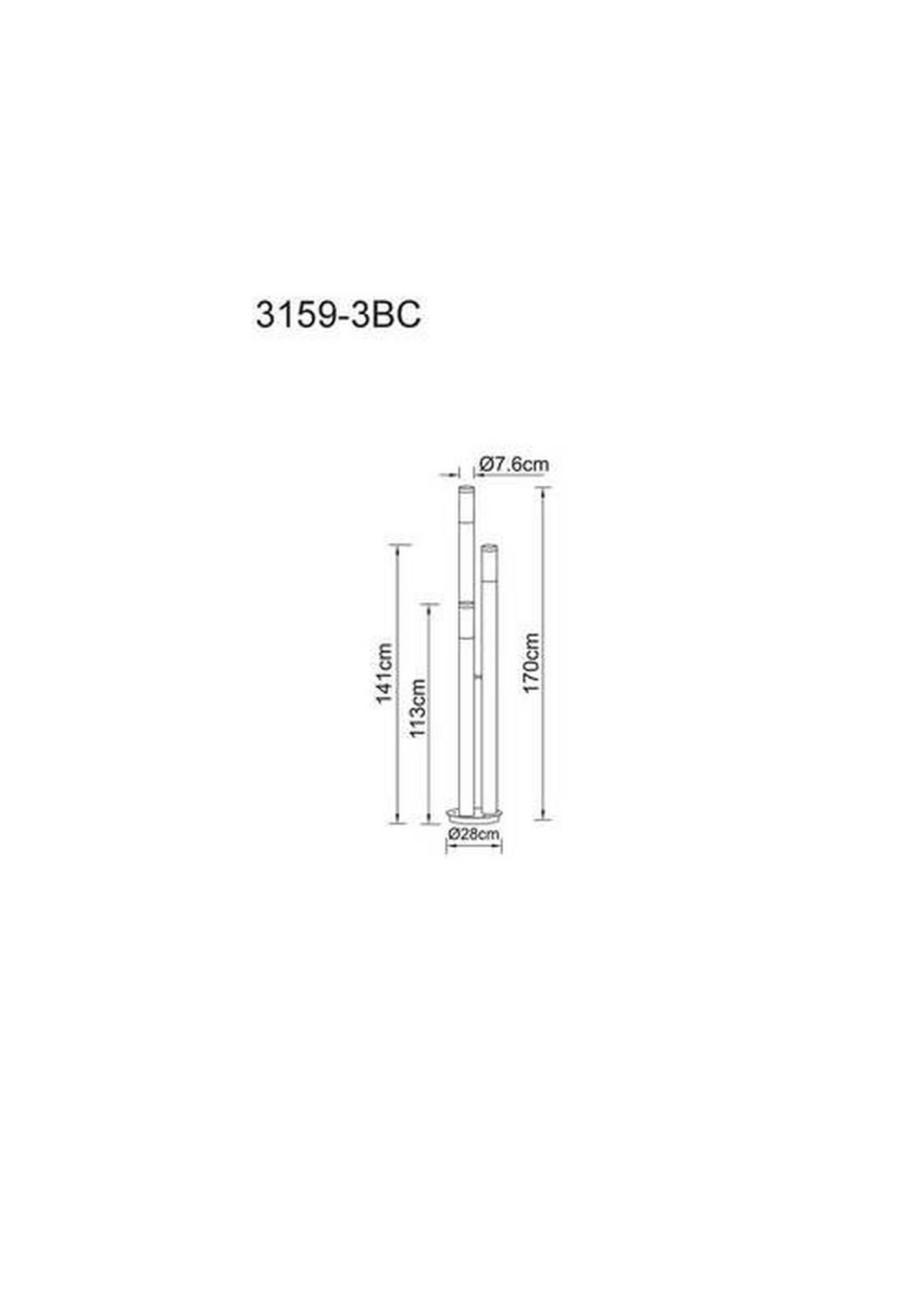 Zunanja Svetilka Boston, 23 W - siva/črna, Design, kovina/umetna masa (28/170cm) - Globo