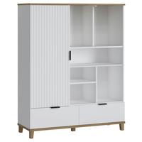 Regal Plissee, Bela, Barva Hrasta - barve hrasta/bela, Moderno, kovina/leseni material (112,4/141,4/40cm) - Mömax