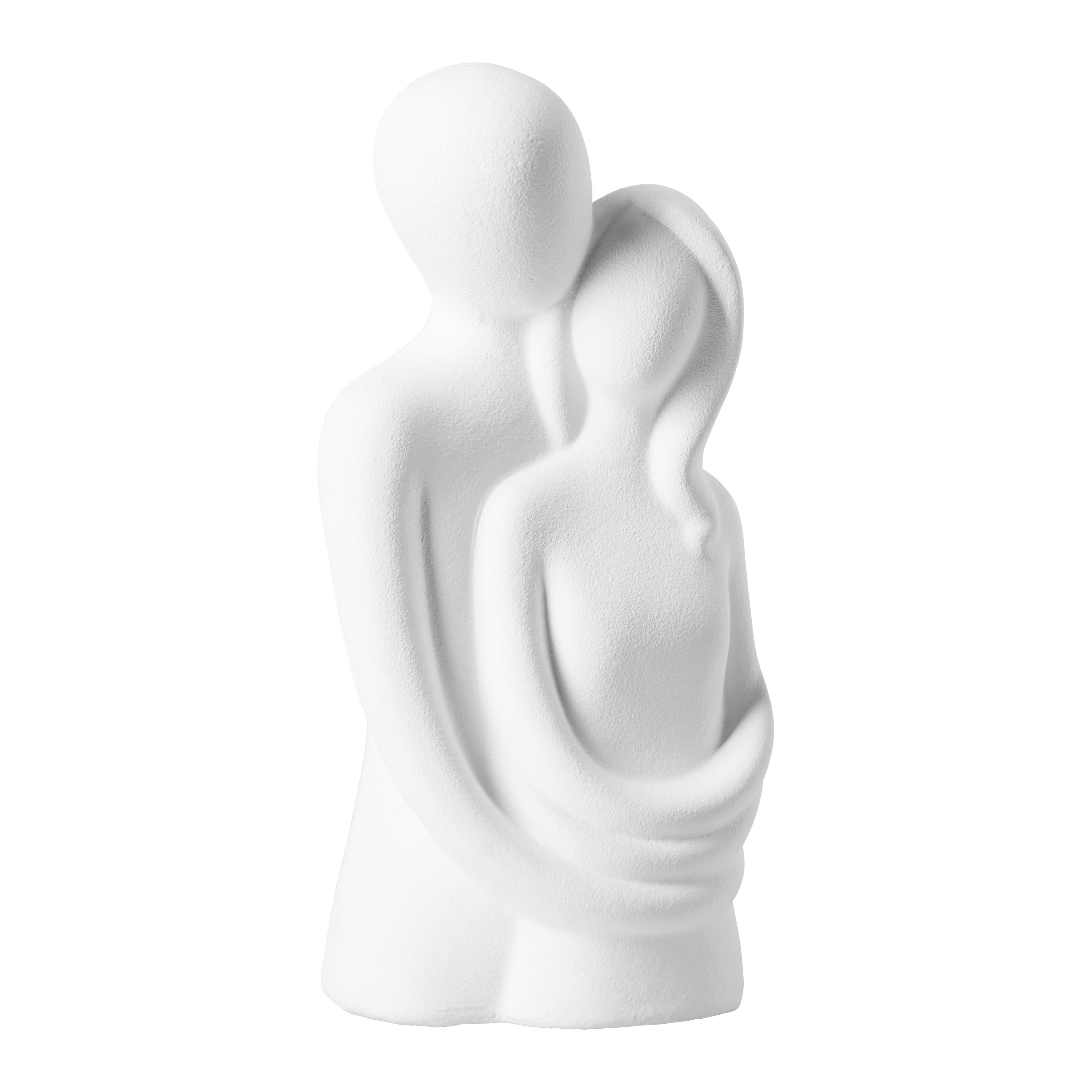 Skulptur Couple in Weiss - Weiss, Basics, Keramik (10/20/8cm) - Modern Living