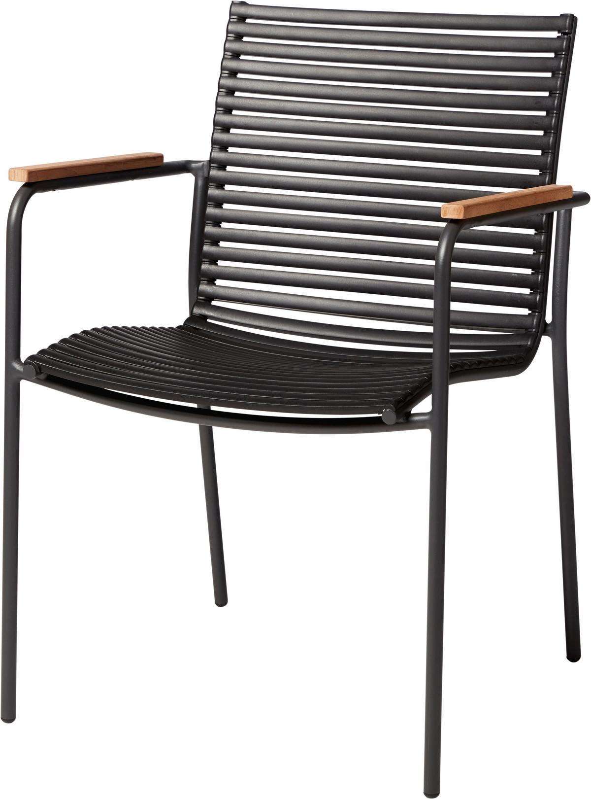 Gartentischgruppe Ellen/mood Classic Set - Anthrazit/Schwarz, Natur, Holz/Kunststoff (180/180/74cm) - Gardenson