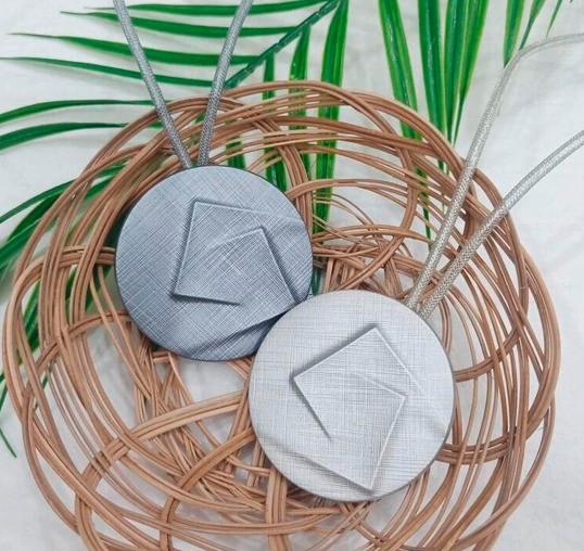 Kopča Za Zavjese Abptrakt - siva, Modern, tekstil (6cm) - Modern Living