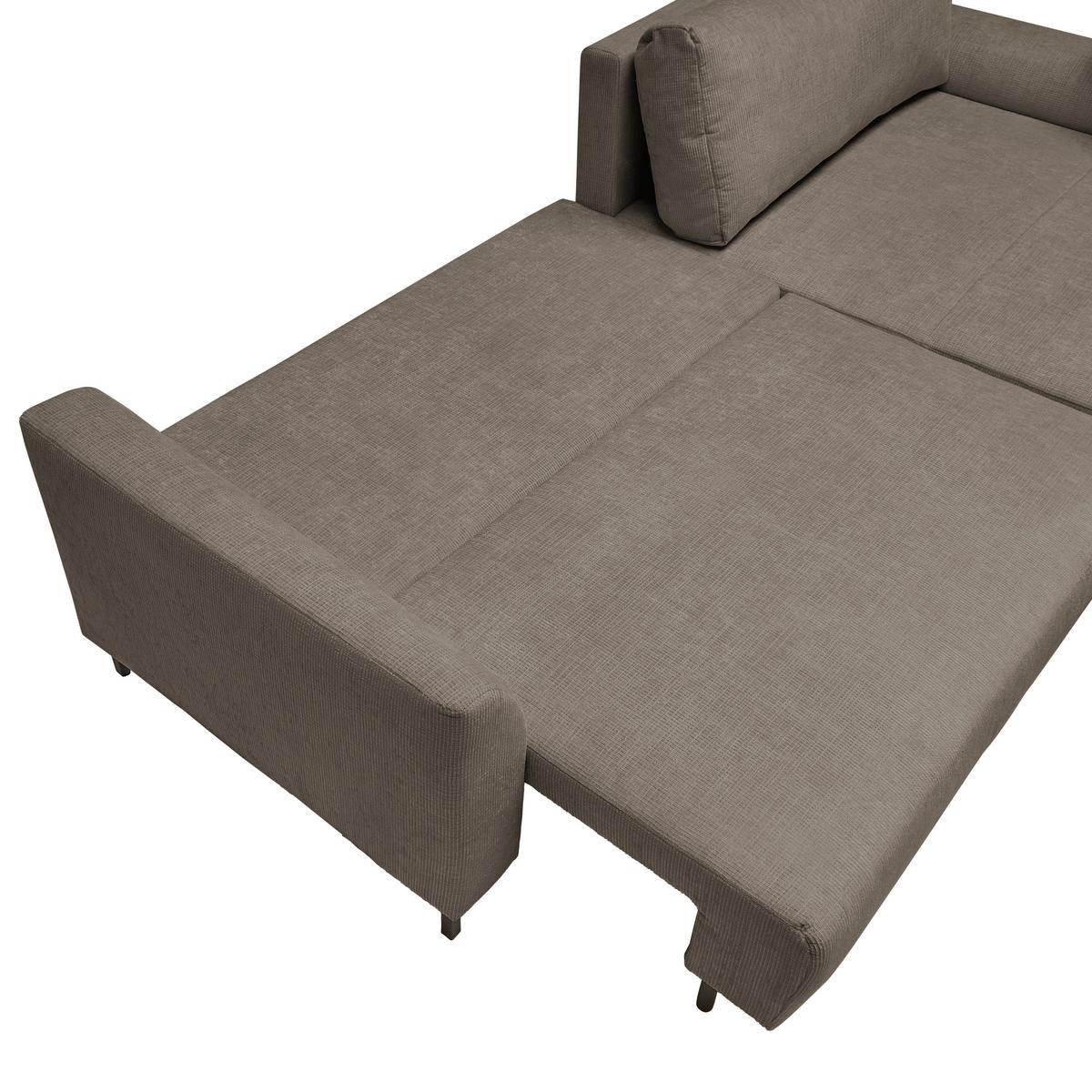 Ecksofa Integra Taupe - Taupe/Schwarz, Textil/Metall (294/81-93/170cm) - Mömax