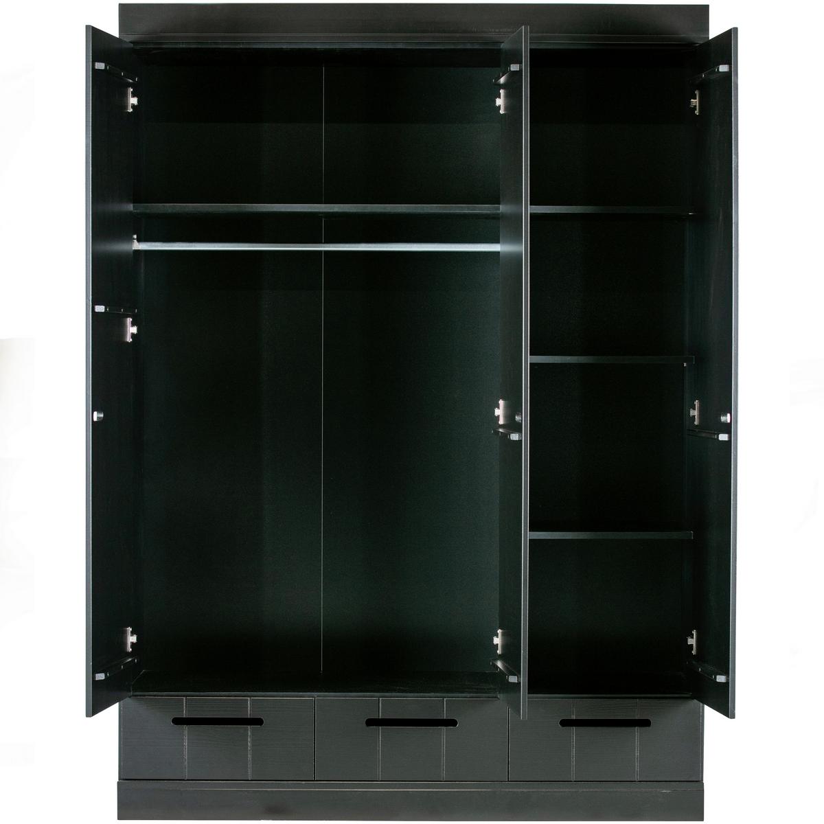 Drehtürenschrank Connect Schwarz - Schwarz, Design, Holz (140/195/53cm) - Livetastic