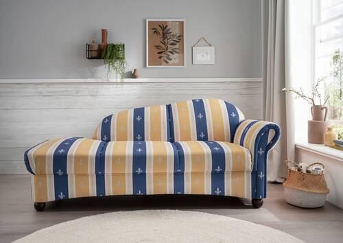 Ottomane Torello Blau Mikrofaser - Blau/Wengefarben, KONVENTIONELL, Holz/Textil (190/84/86cm) - Livetastic