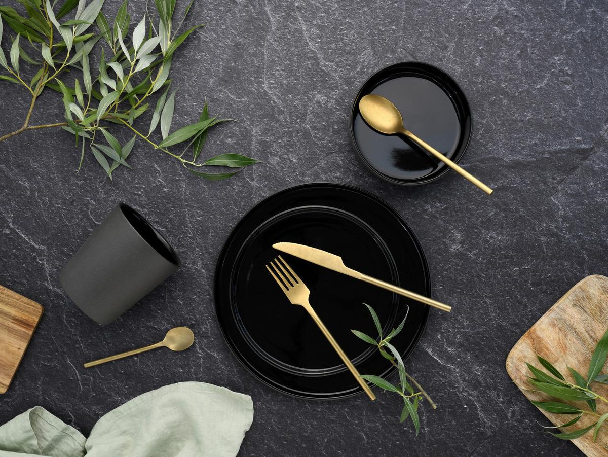 Set Skodelic Futuro Black, 4-Delni - črna, Basics, keramika (500ml) - Creatable