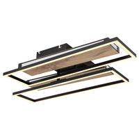 LED-DECKENLEUCHTE 67299D1 - Dunkelbraun/Opal, Design, Holzwerkstoff/Kunststoff (60/52/10cm) - Globo