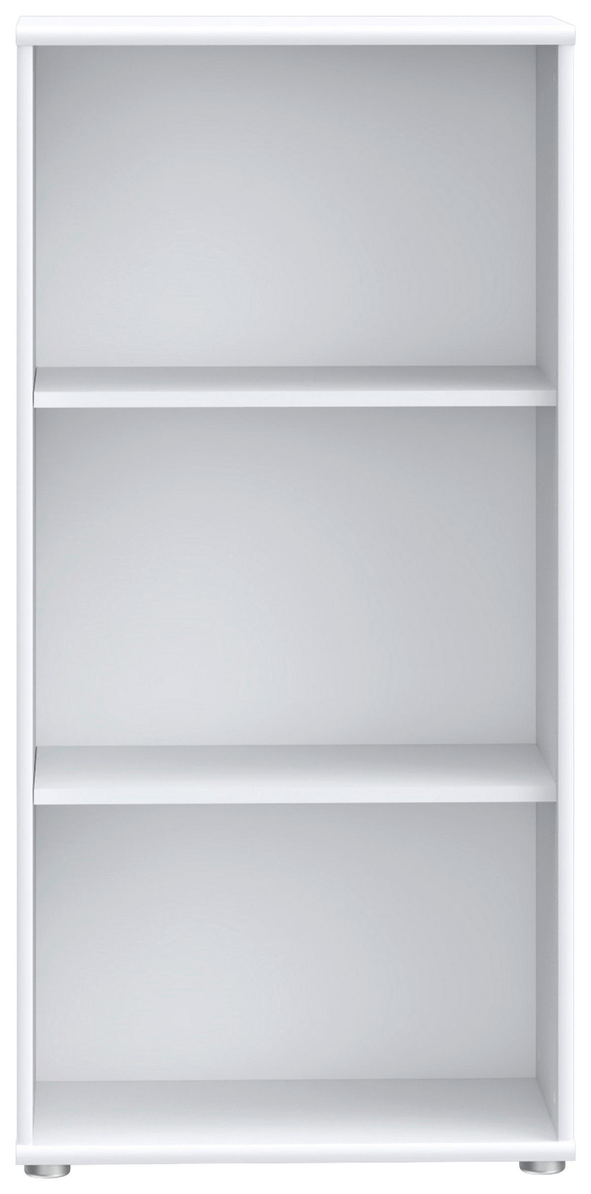 Regal Tempra 2, Bela - bela/barve aluminija, Design, leseni material (54/111,1/34,8cm)