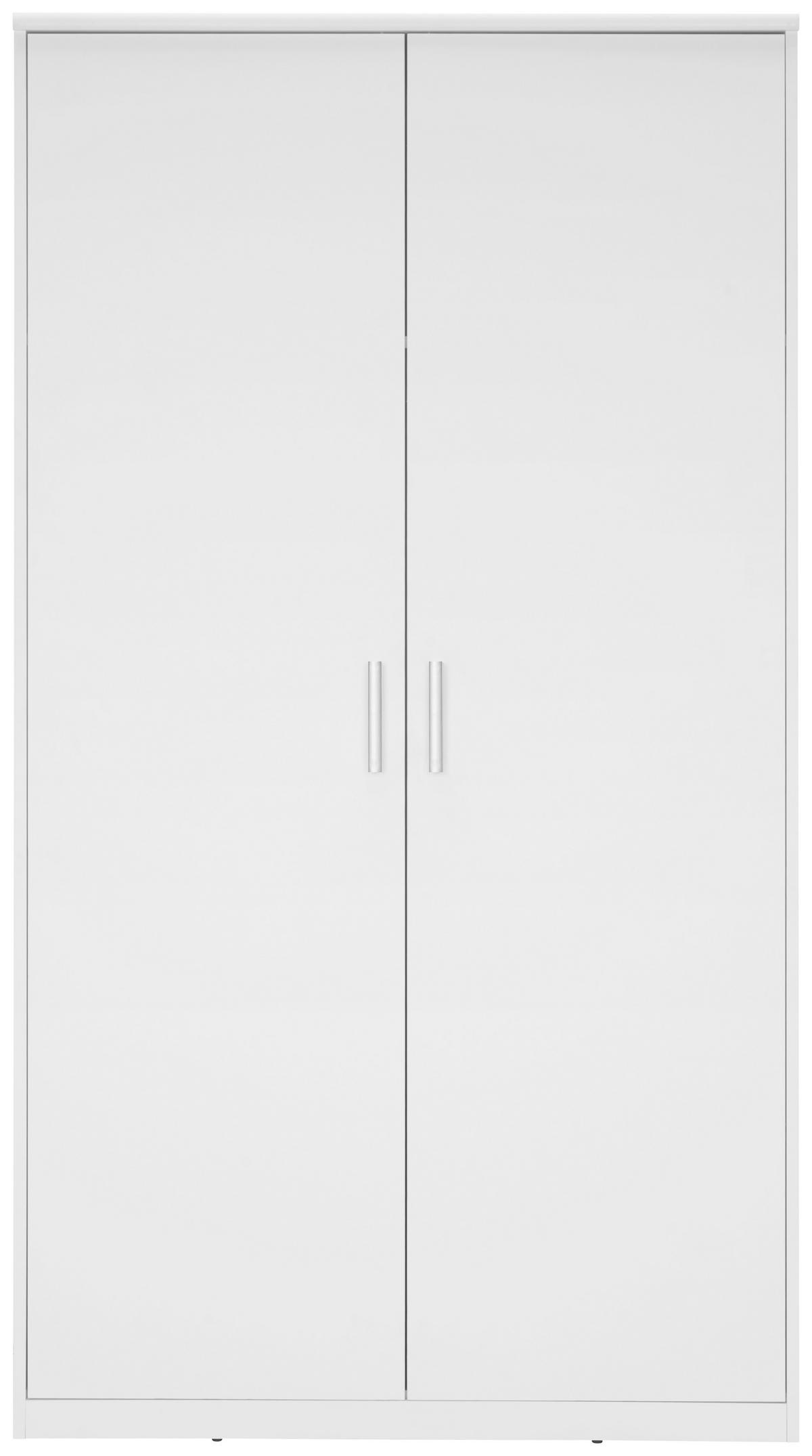 SZAFA UCHYLNA EASY - kolor srebrny/biały, Basics, materiał drewnopochodny/tworzywo sztuczne (106/194/54cm) - Xora