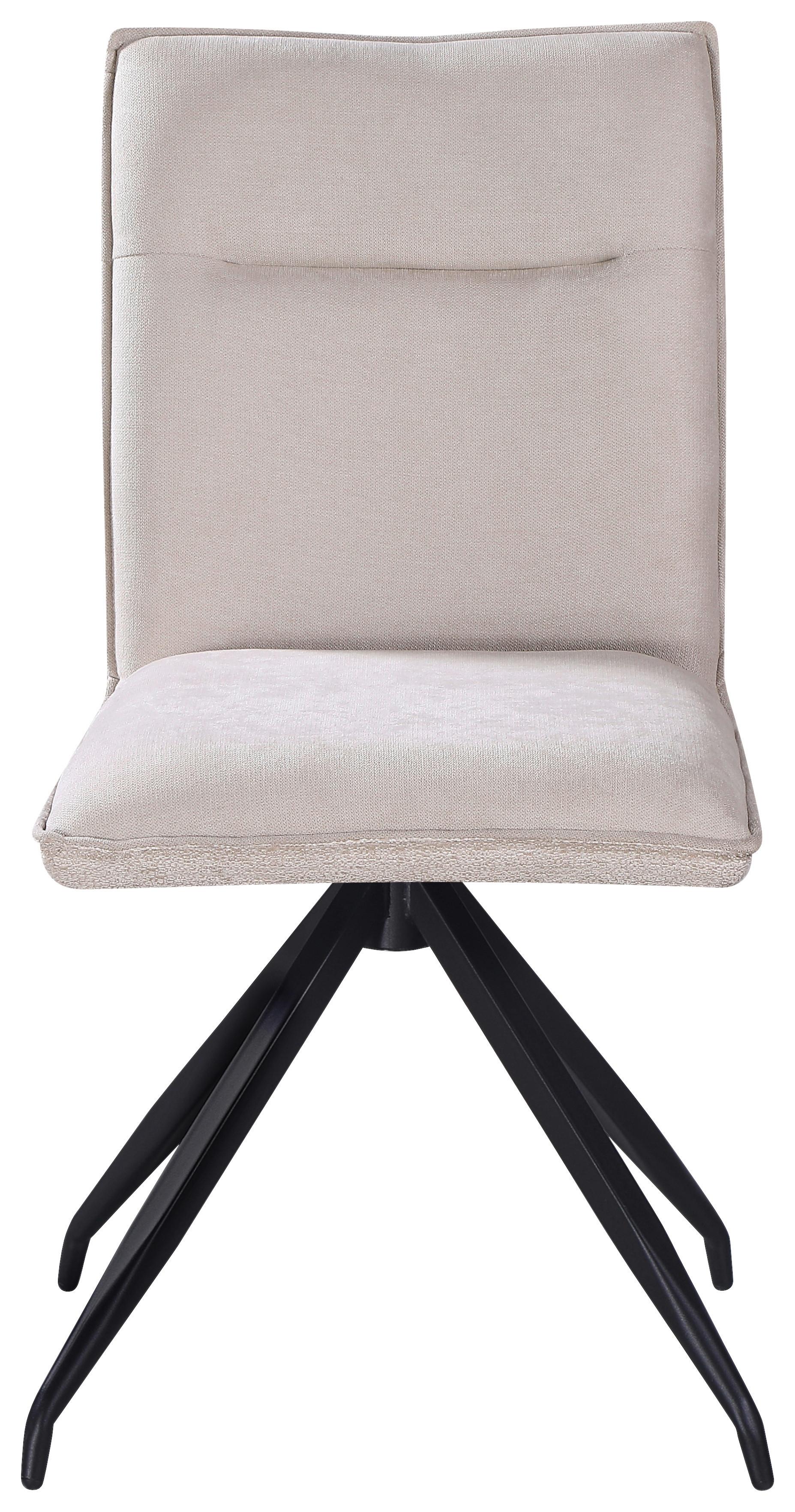Stuhl Nova Beige - Beige/Schwarz, MODERN, Textil/Metall (47/88/63cm) - Premium Living