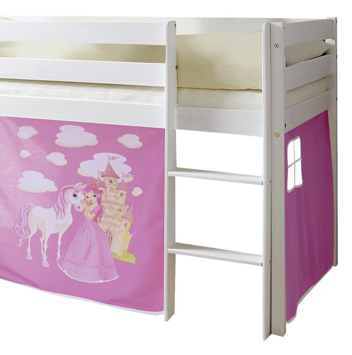 Spielbett Holz Malte ca. 90x200 cm Rosa/Weiß - Pink/Weiß, Natur, Holz (90/200cm) - MID.YOU