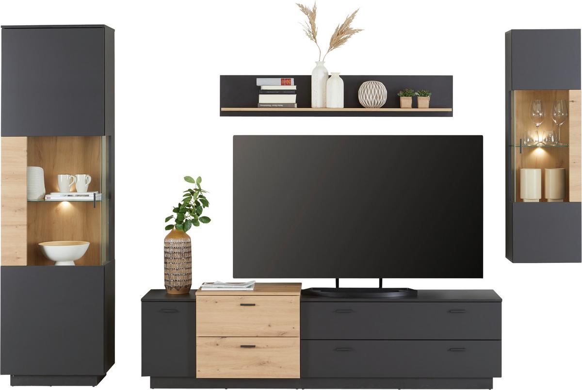 Vitrină suspendată Denver - culoare lemn stejar, Modern, material pe bază de lemn (40/135/33,6cm)