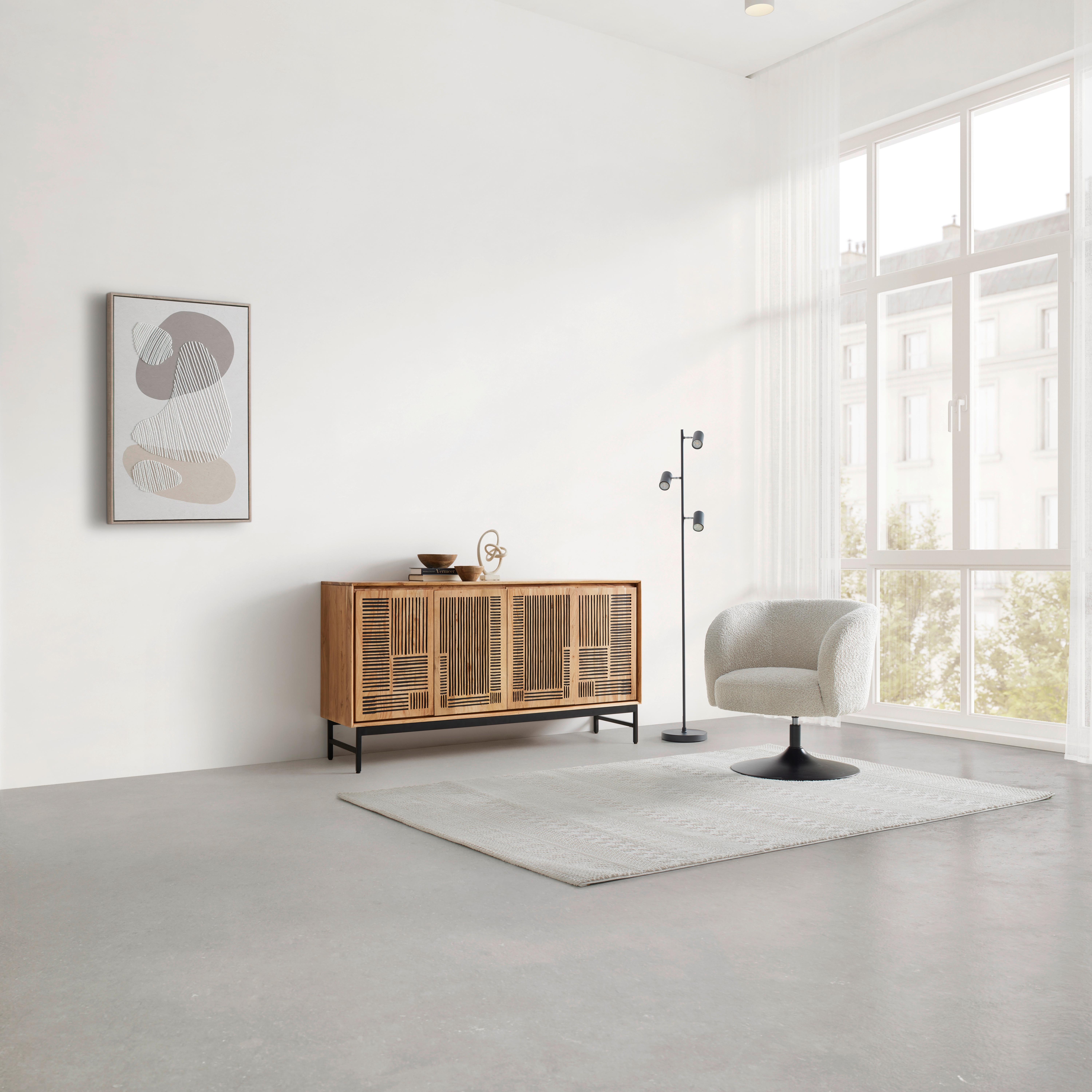 SIDEBOARD TARIM - svart/akaciefärgad, Lifestyle, metall/trä (160/85/40cm) - Mömax