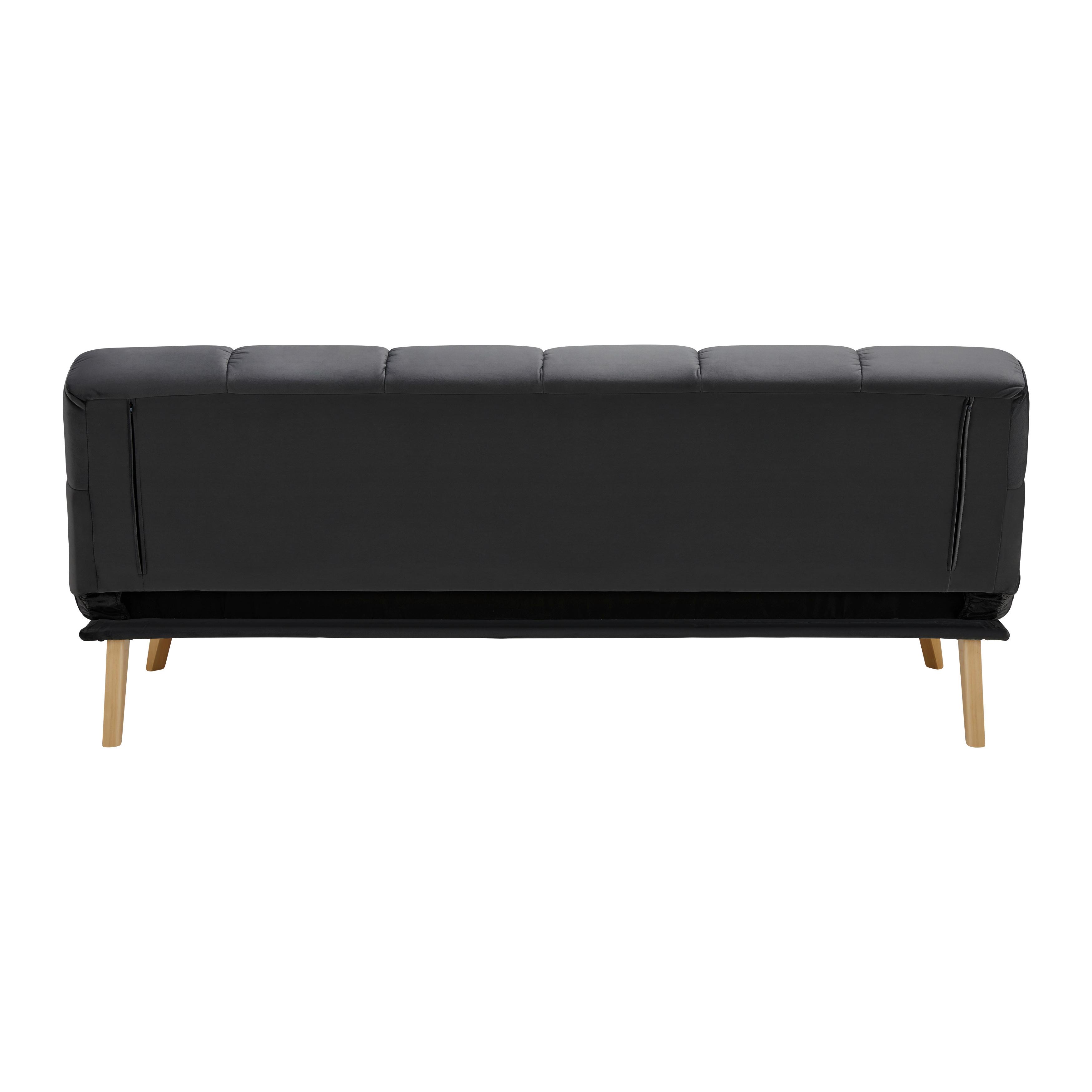 BÄDDSOFFA ALVA - svart/naturfärgad, Modern, trä/textil (185/80/88cm) - Bessagi Home