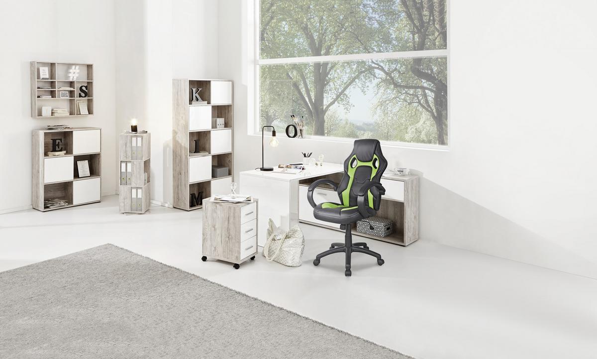 KRZESŁO GAMINGOWE MESUT - zielony/czarny, Design, tworzywo sztuczne/metal (61/110-120/63cm) - Carryhome