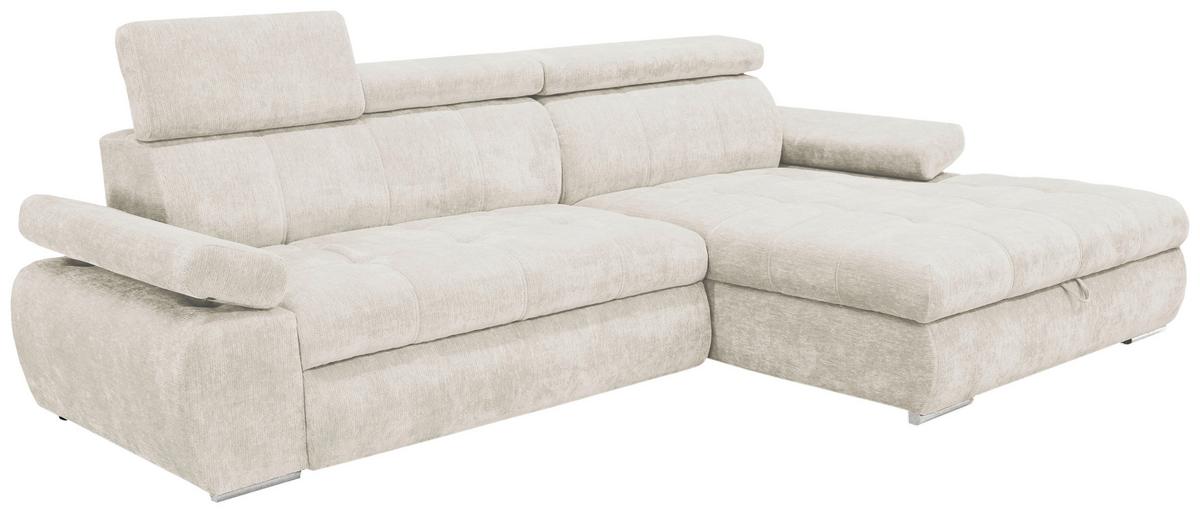 Kutna Garnitura Vegas - srebrne boje/bež, Design, drvo/tekstil (294/173cm) - Modern Living