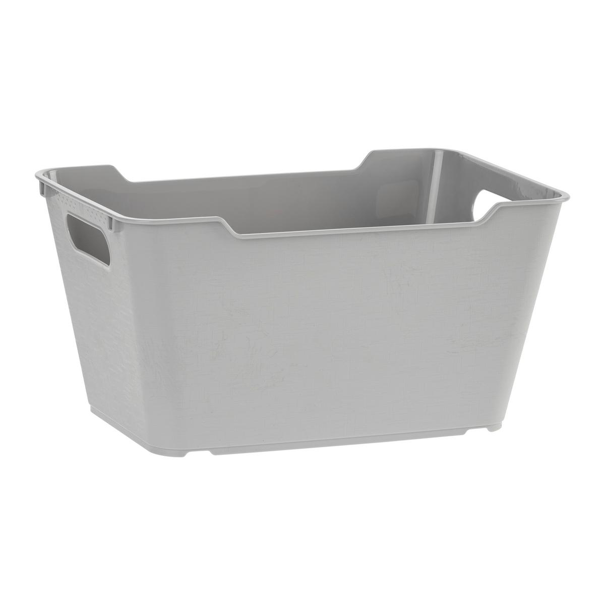 Tárolókosár Lotta -M - szürke, Modern, műanyag (29,5/19/15cm)