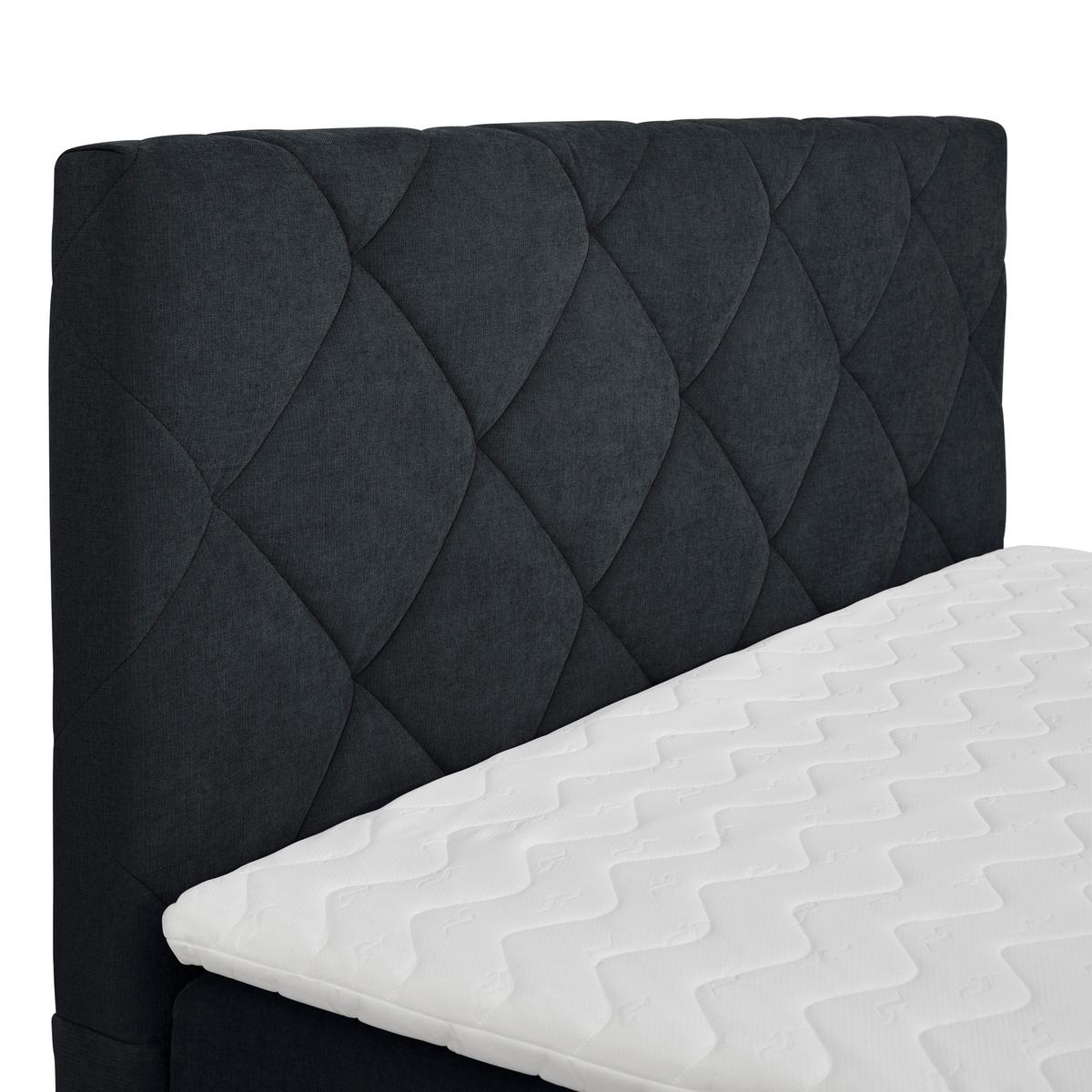 Boxbett Wind Schwarz ca. 160x200cm - Schwarz, KONVENTIONELL, Textil/Metall (160/200cm) - Mömax