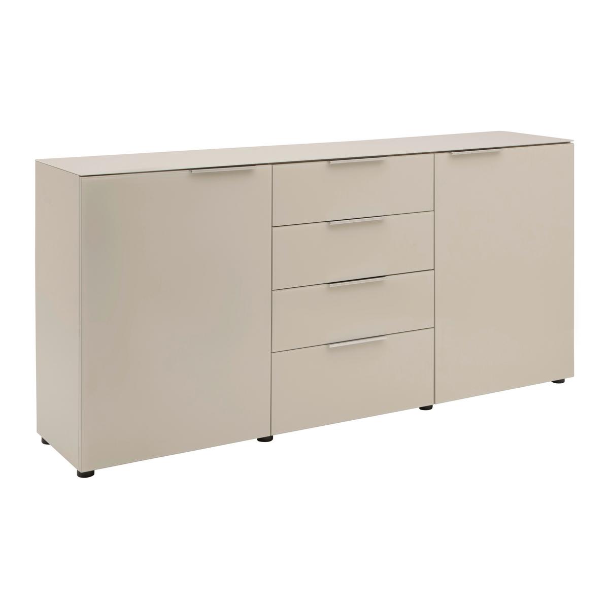 Sideboard Siena Kaschmir - Chromfarben/Kaschmir, MODERN, Glas/Holzwerkstoff (181/84/40cm) - Premium Living