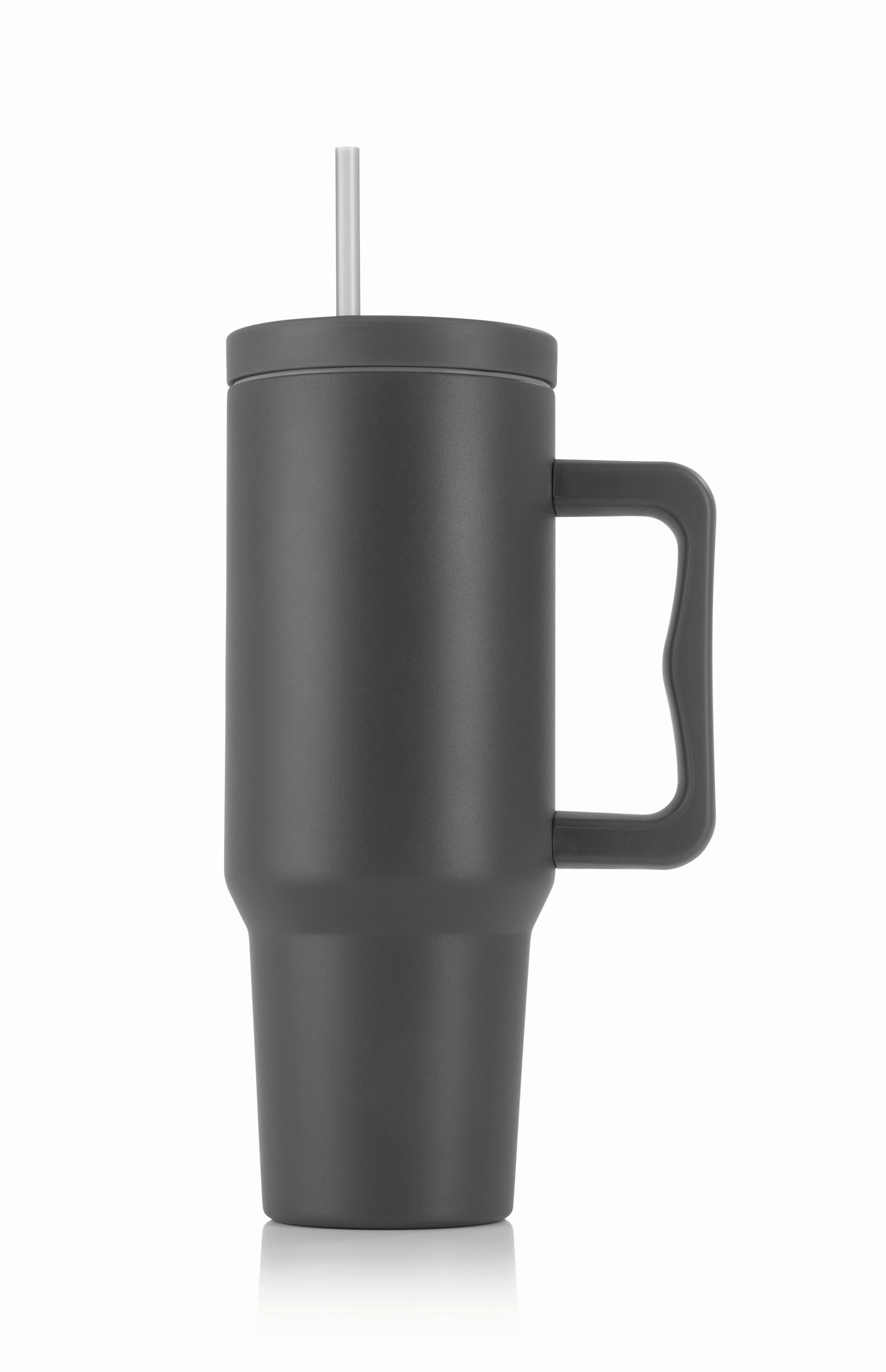 TERMOKUBEK 15042 - szary, Basics, tworzywo sztuczne/metal (1,2l) - GOURMETMAXX