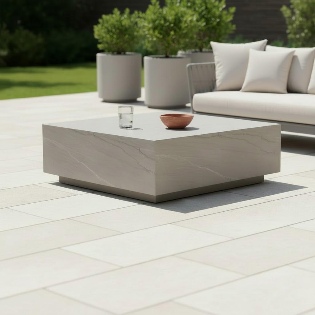 Loungetisch Colorado Faserbeton Grau - Hellgrau, KONVENTIONELL, Stein (68/66/35,6null) - Gardenson
