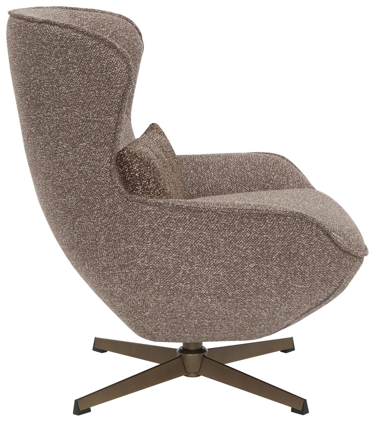 Fotelja Alba - brončane boje/smeđa, Moderno, metal/tekstil (76/94/87,5cm) - Mömax