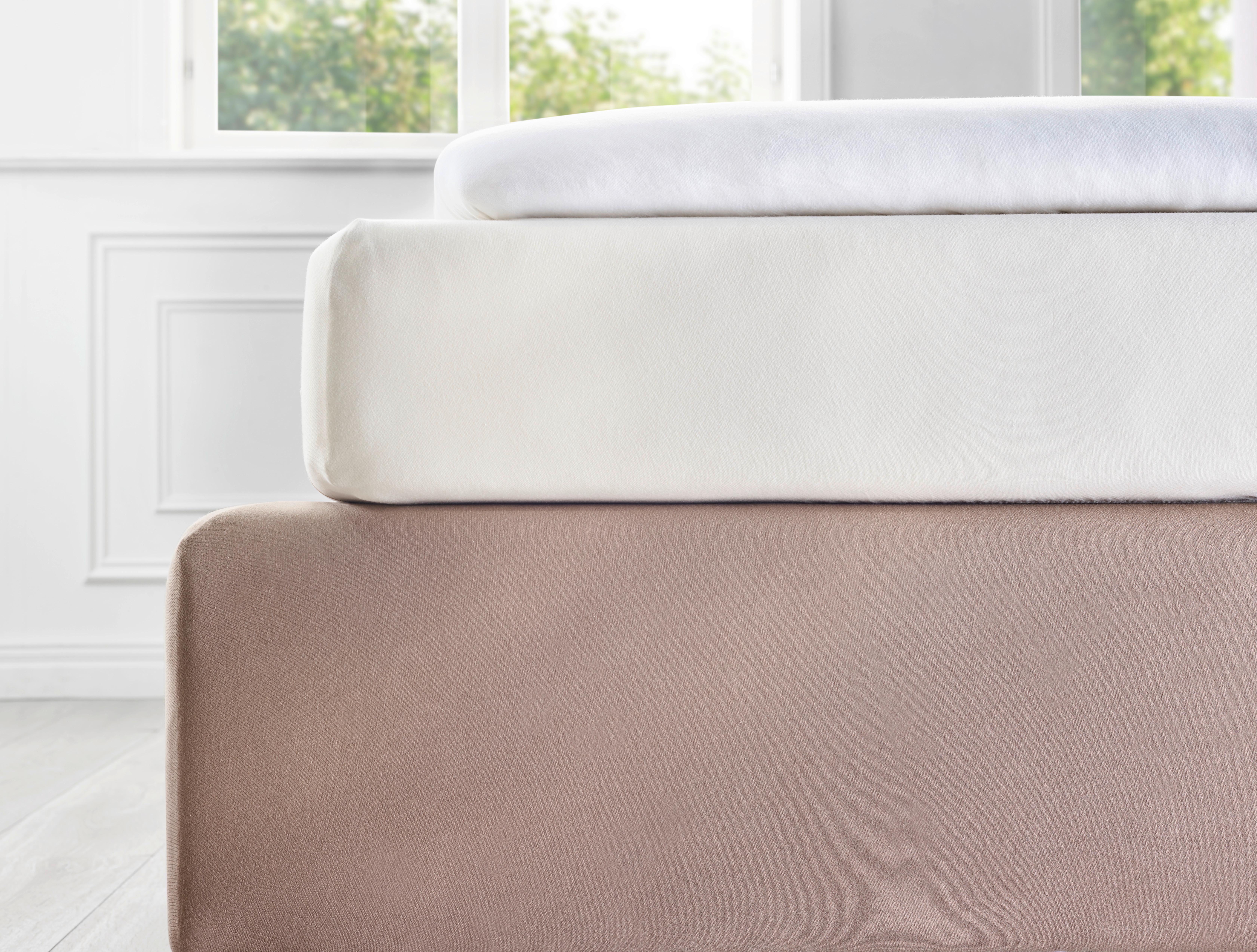 DRAP-HOUSSE BOXSPRING ELASTHAN HAUT - blanc, textile (100/200cm) - Premium Living