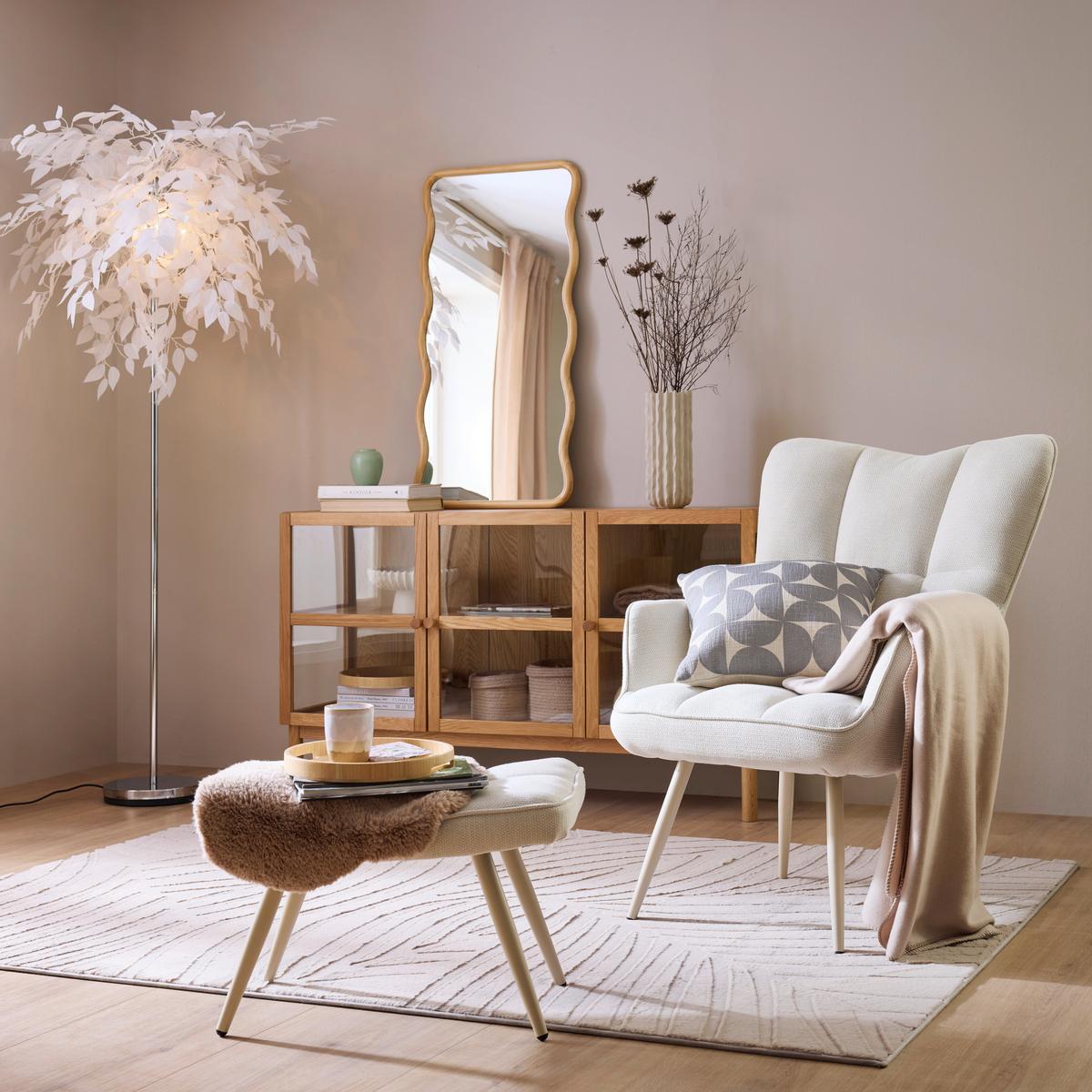 Webteppich Kel Air 3 Naturfarben ca. 160x230cm - Perlmutt/Alabasterfarben, MODERN, Textil (160/230cm) - Mömax