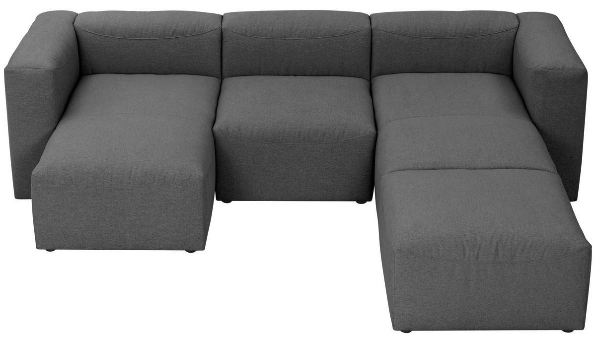 WOHNLANDSCHAFT LENA - Anthrazit, Design, Kunststoff/Textil (160/275/235cm) - Max Winzer