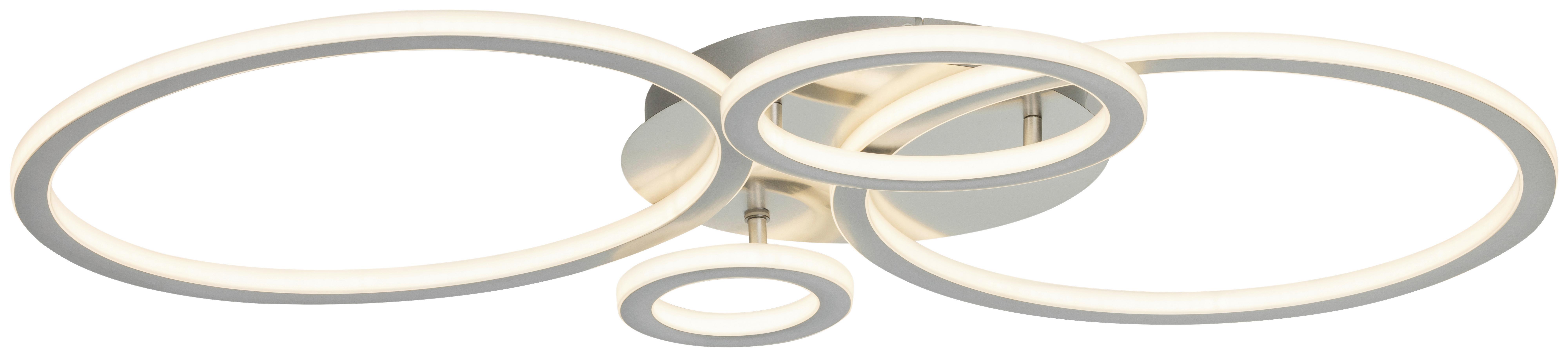 LED-TAKLAMPA KLAUSE - silver/nickelfärgad, Modern, metall/plast (95/52/7,7cm) - Mömax