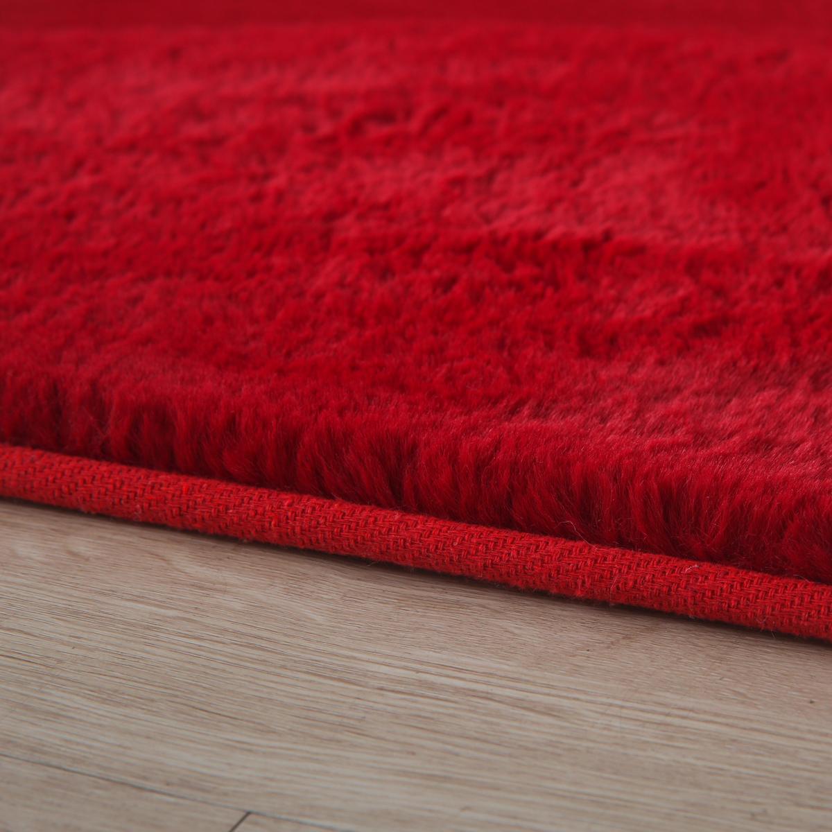 Hochflorteppich Pouffy Rot ca. 140x200cm - Rot, Basics, Textil (140/200cm)
