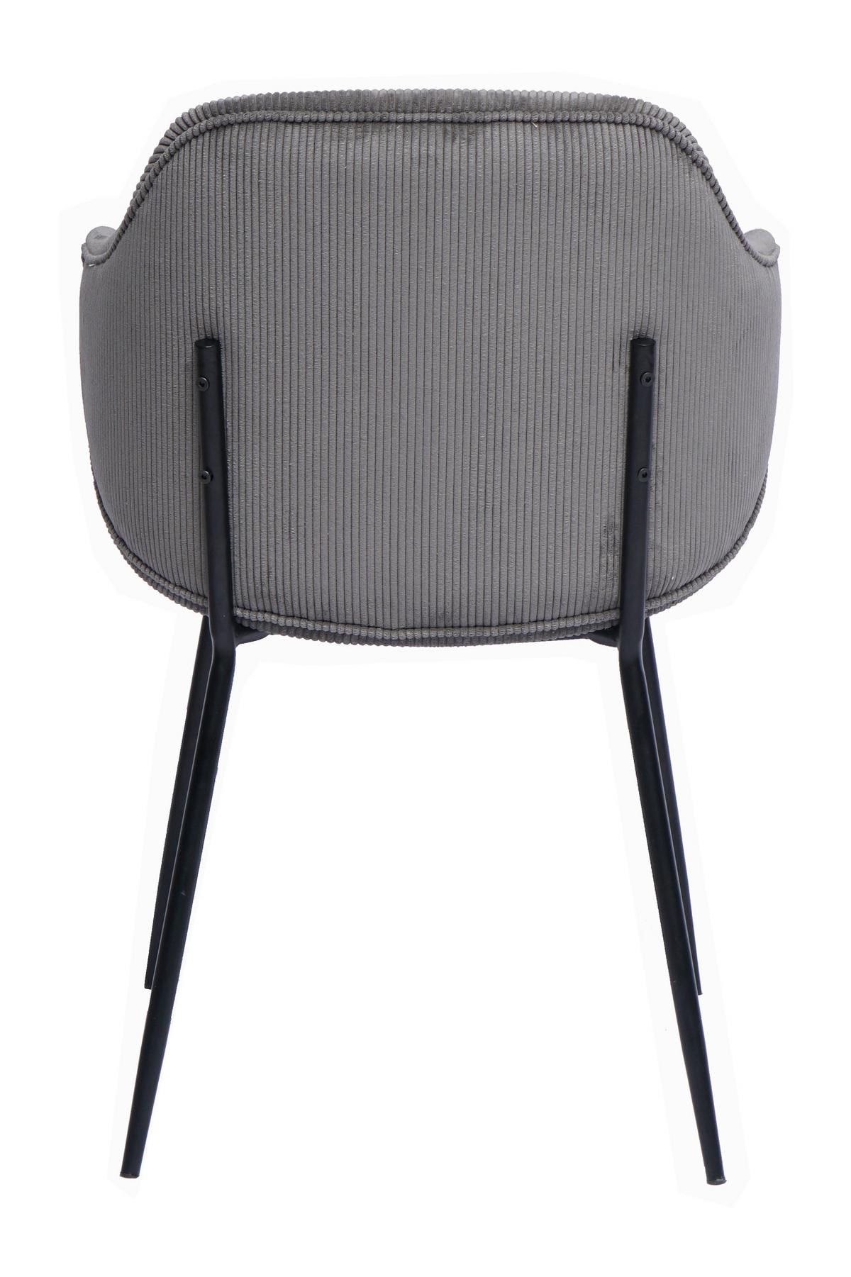 Set Naslanjačev Cord, Siva, 2-Delni - siva/črna, Moderno, kovina/tekstil (54/83/55cm) - Livetastic