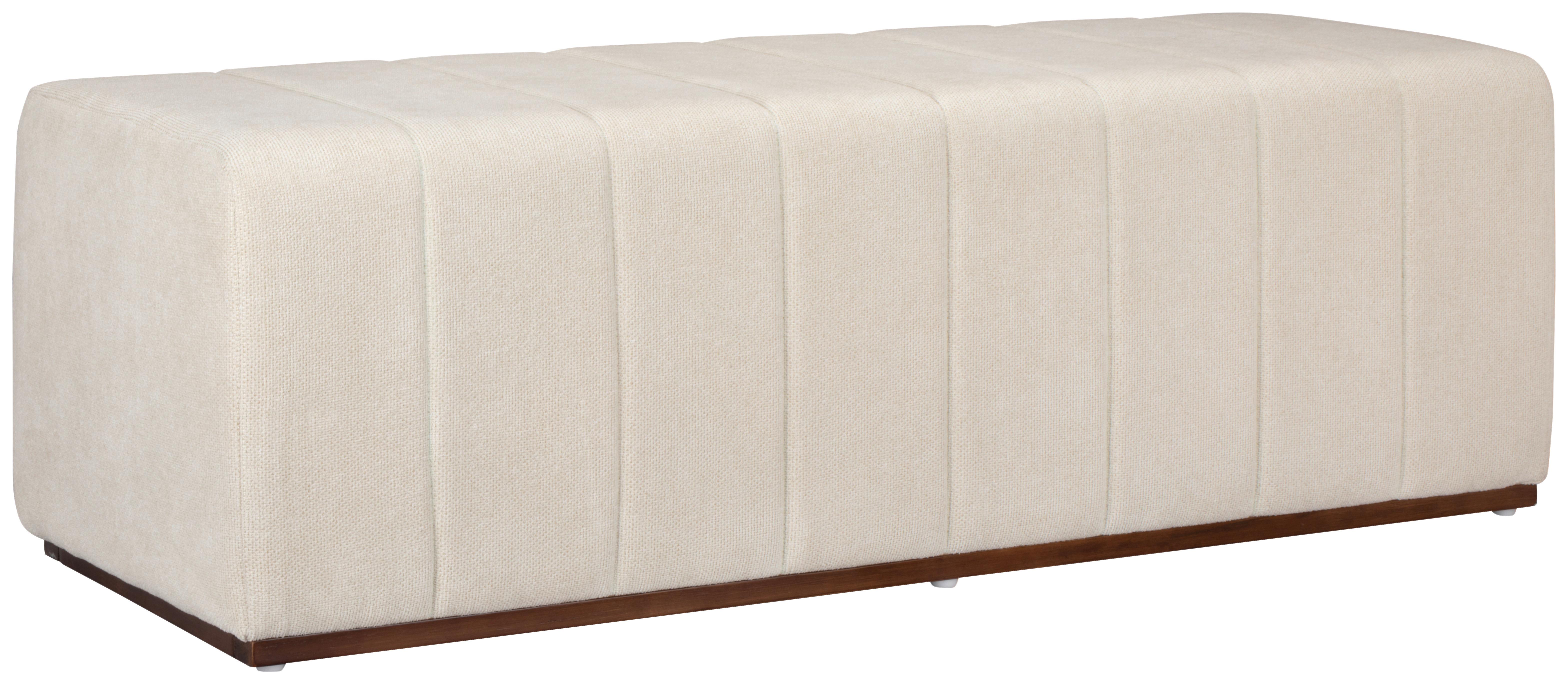 SIEDZISKO JULA - beżowy/kolor naturalny, Design, drewno/tkanina (122/41/45cm) - MID.YOU