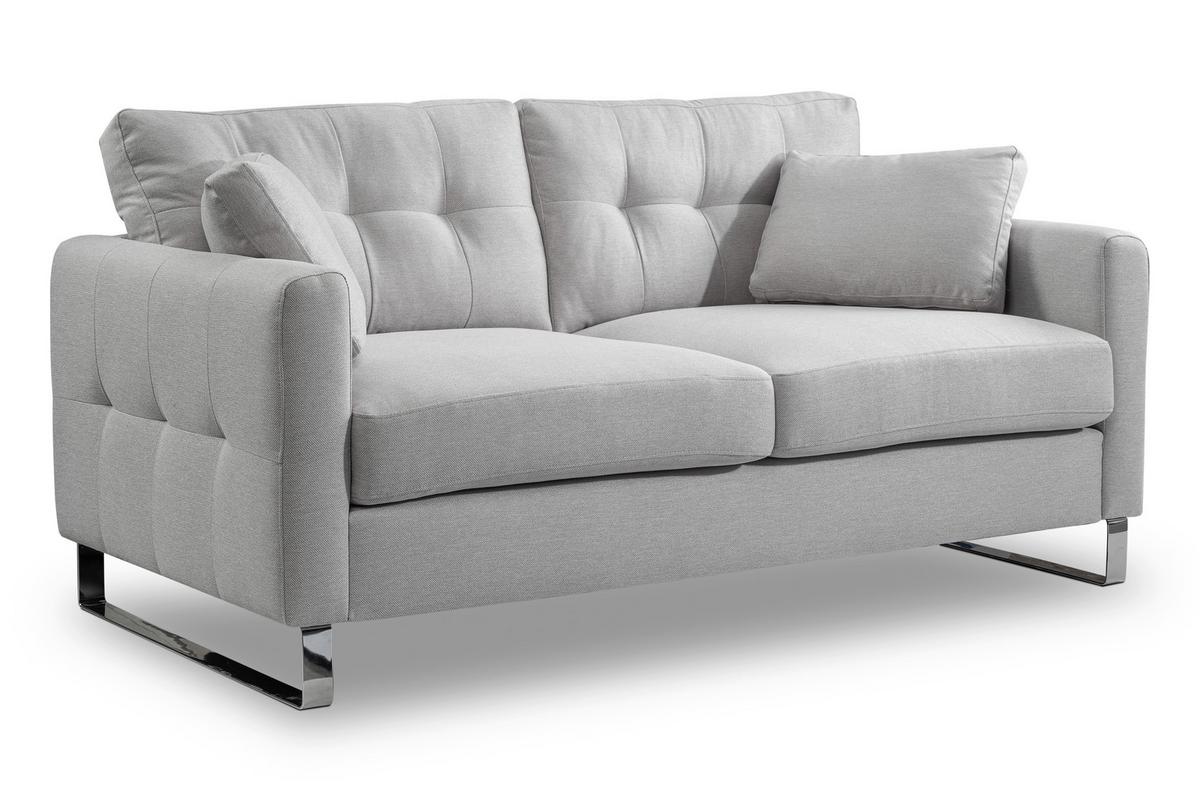 2-Sitzer-Sofa Hera Hellgrau - Chromfarben/Hellgrau, Basics, Holz/Textil (172/92/94cm) - MID.YOU
