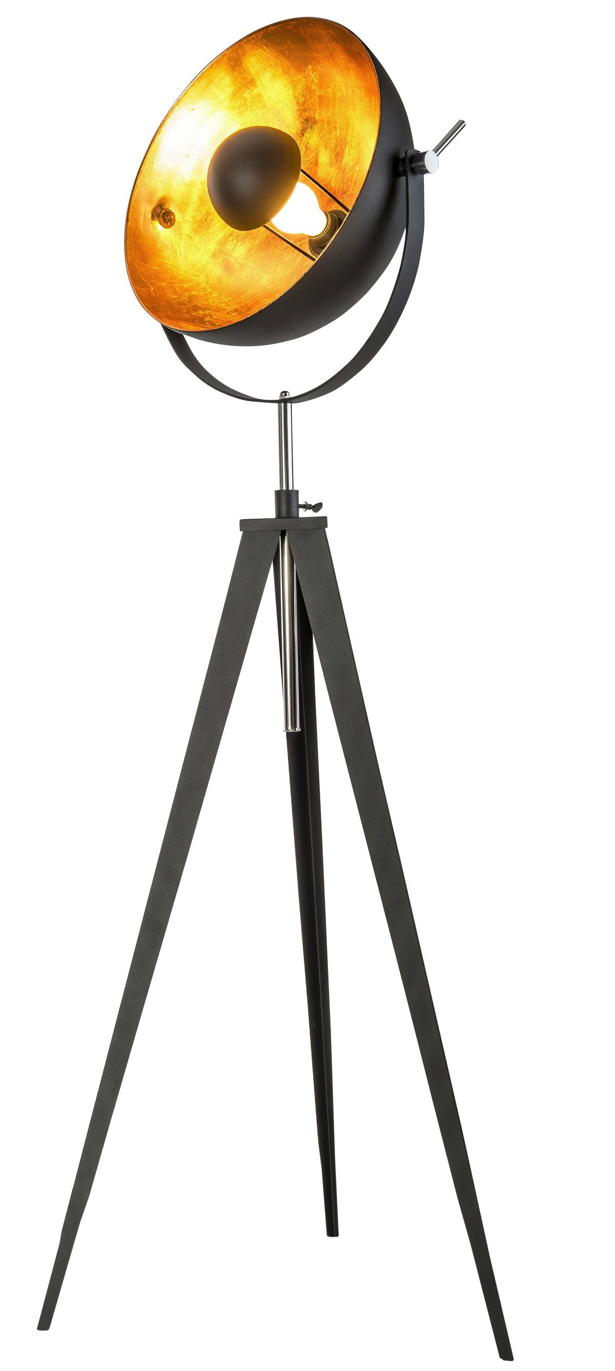 LAMPA STOJĄCA 40150145X BOWY - czarny/kolor złoty, Design, metal (63,5/168cm)